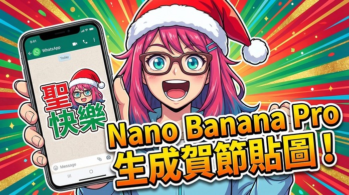 聖誕．賀年．生日　Nano Banana Pro 自製賀節 WhatsApp 貼圖