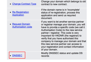 5. 在功能目錄最下方找到修改和更新 DNSSEC 的一項按進去；