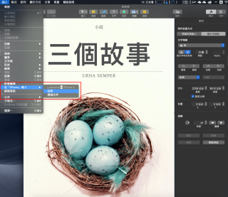 在 Mojave 下的 NotePad ，或 Pages 下可以直接透過 iPhone 輸入相片或掃描文檔。