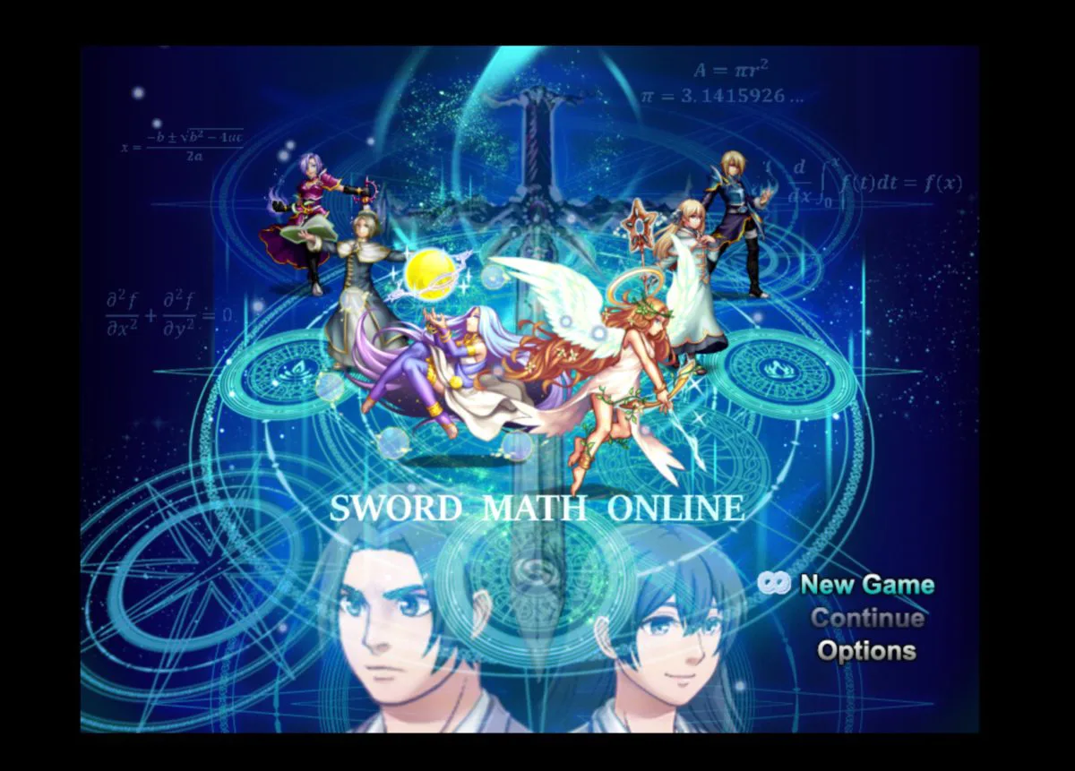 當玩家進入《Sword Math Online》後,會看到充滿數學公式的圖像背景。