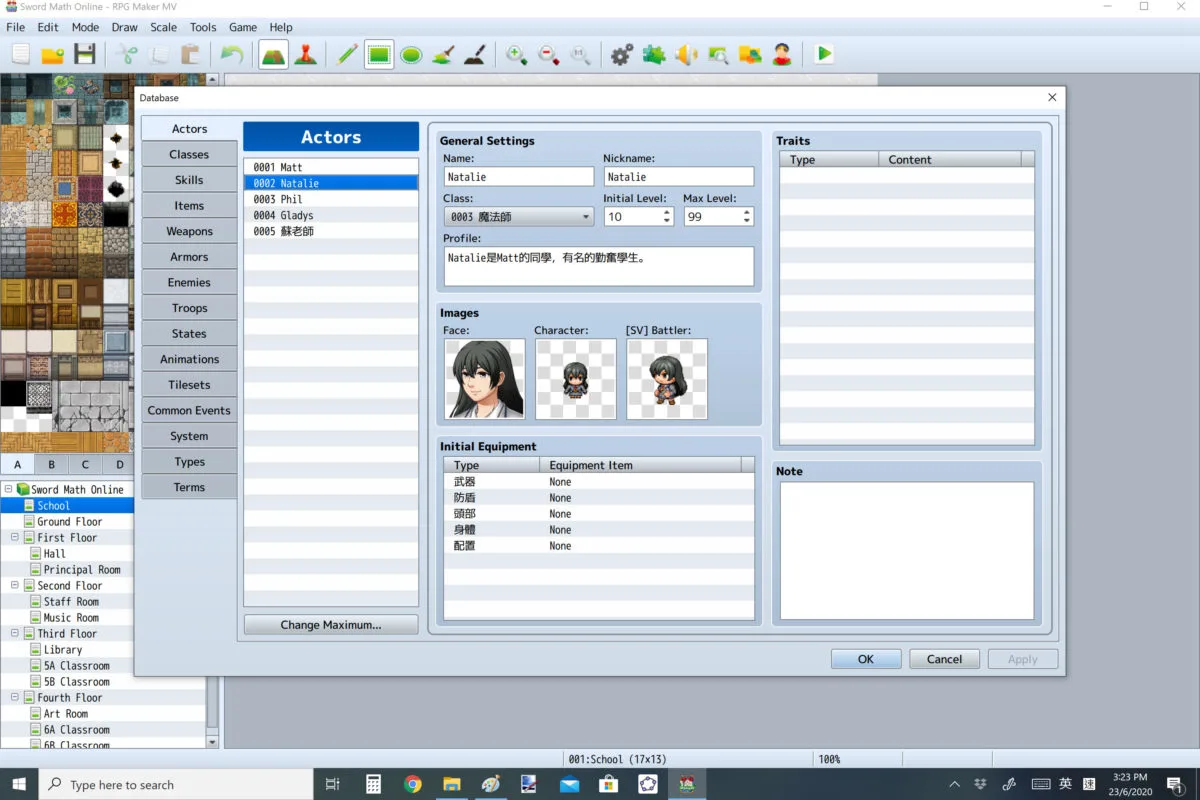 《RPG Maker》已有預設角色,可減少角色的設計時間。