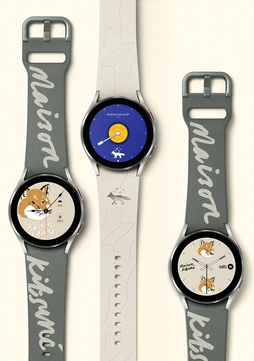 Galaxy Watch4 Maison Kitsuné 特別版當然備有專屬錶面。