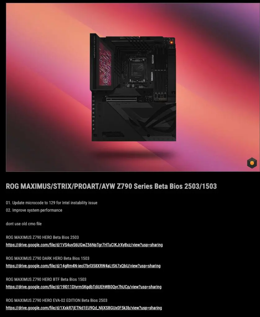 Intel 稱微代碼修正不影響超頻性能ASUS 搶先發布Z790 系列Beta 版BIOS 更新- PCM