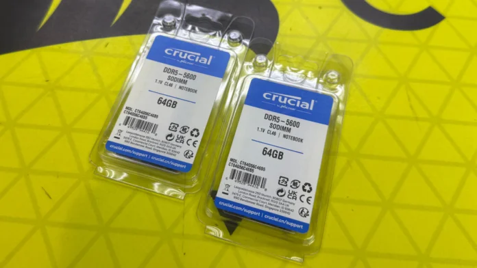 場料】64GB「打爆」 Crucial SODIMM DDR5 有現貨- PCM