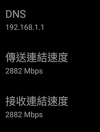啟用設定後，手機以 2,882Mbps 連接路由器。