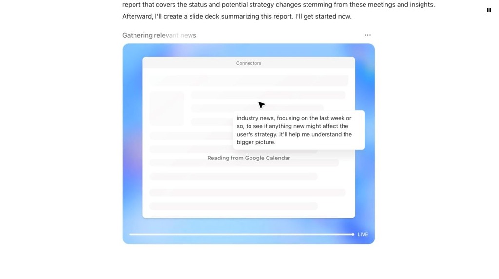 ChatGPT Agent 通過 API 連接行事曆,取得行程去撰寫當日活動簡介。