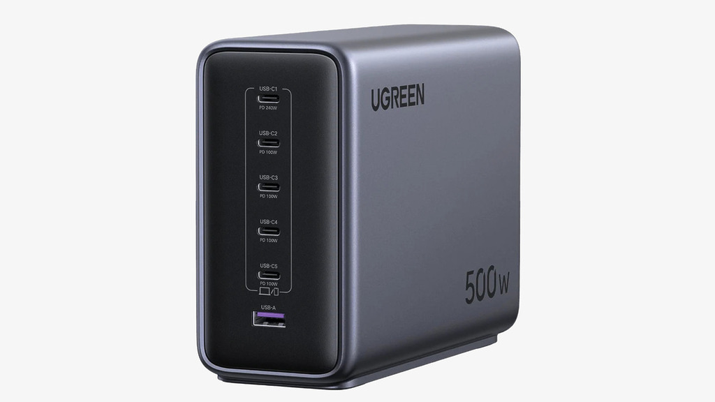 UGreen 推出的 500W GaN 桌上型充電器,不單能提供最高 500W 的總輸出,其單一 USB-C 更支援 240W 輸出,可說是目前市場上輸出功率最高的 PD 充電器之一。