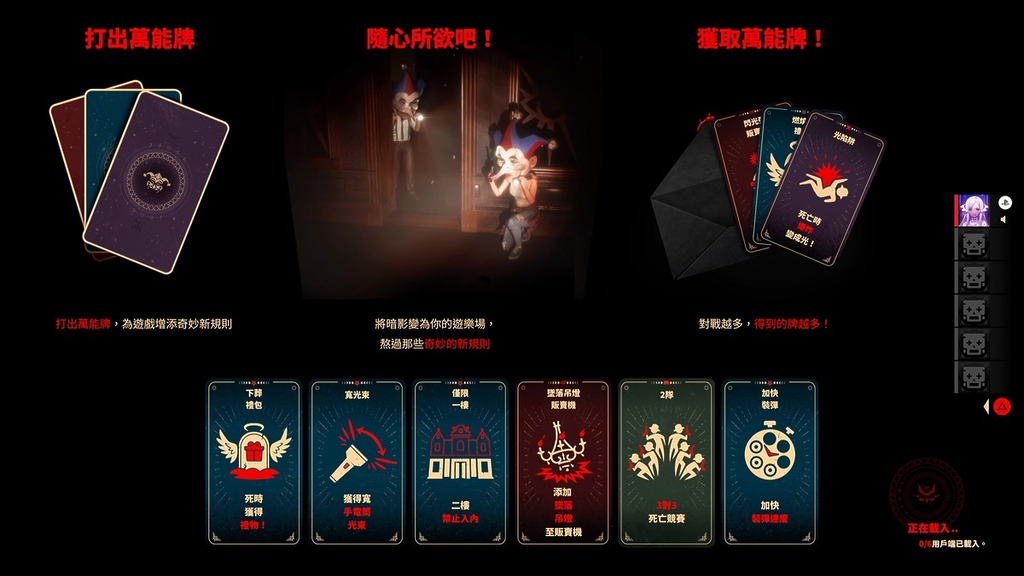 每個玩家可打出卡牌改變遊戲規則,增加難度或是趣味。