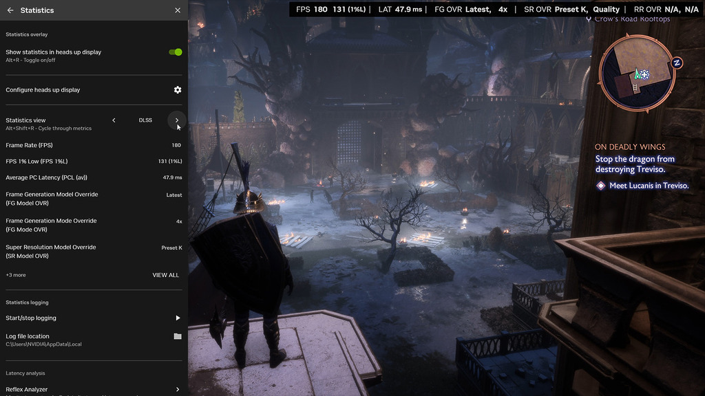 可以透過 NVIDIA Overlay 來查看正在使用的 DLSS Preset。