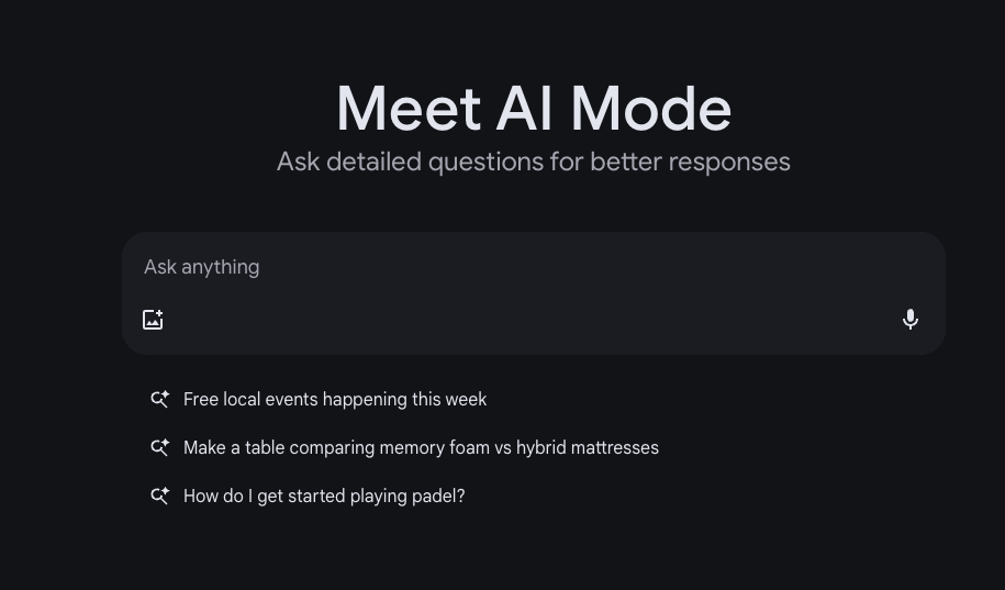 AI Mode 介面