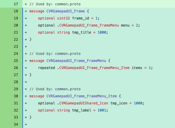 SteamVR 測試版程式碼中有多處用到 Frame 這個詞。