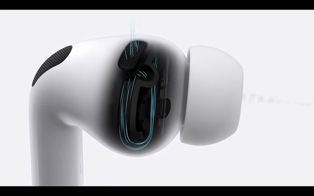 AirPods Pro 3 採用全新多端口聲學架構,能精確控制將聲音傳入耳朵的氣流,幫助提供非凡的音場效果。