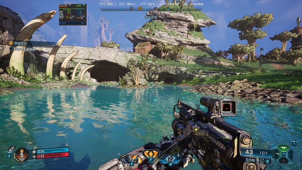 DLSS 4 影格生成至 4X,在RTX 5080 16GB,4K DLSS 效能的「高」畫質大概至 230FPS。