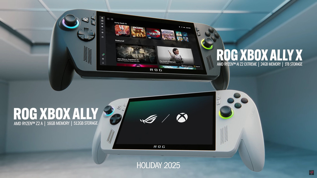 ROG Xbox Ally X 配備 AMD Ryzen AI Z2 Extreme 處理器及 AMD XDNA NPU、24GB RAM 及 1TB 儲存空間，ROG Xbox Ally 則配備 AMD Ryzen Z2 A 處理器、16GB RAM 及 512GB 儲存空間。