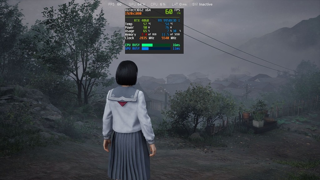 入門級 RTX 4060 8GB 在 1080p「平衡」優先 (60FPS) 加上 DLSS 反鋸齒品質「畫質優先」升頻