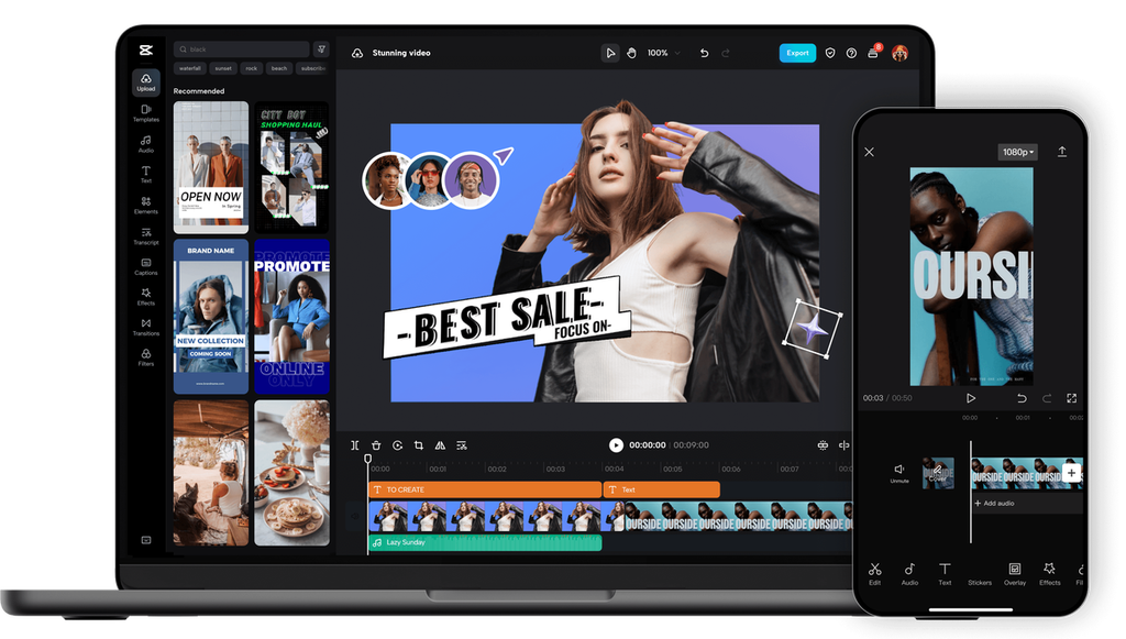 與 TikTok 同系的 Capcut 同樣簡單易用，但功能和特效相當齊全，而且更可在手機及電腦上免費使用，自然吸引更多內容創作者使用。 