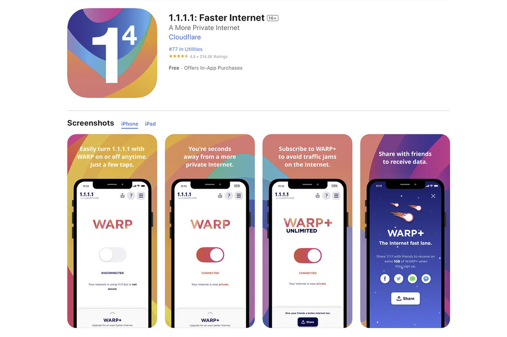 Cloudflare 提供的 1.1.1.1 加密 DNS 連線，可以改善 Ping Time，遊戲玩家應該早已認識。