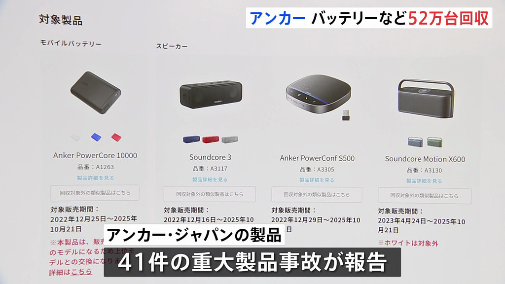 日本產經省的報告指 Anker 的流動電池產品已在日本發生了 41 宗嚴重火警。
