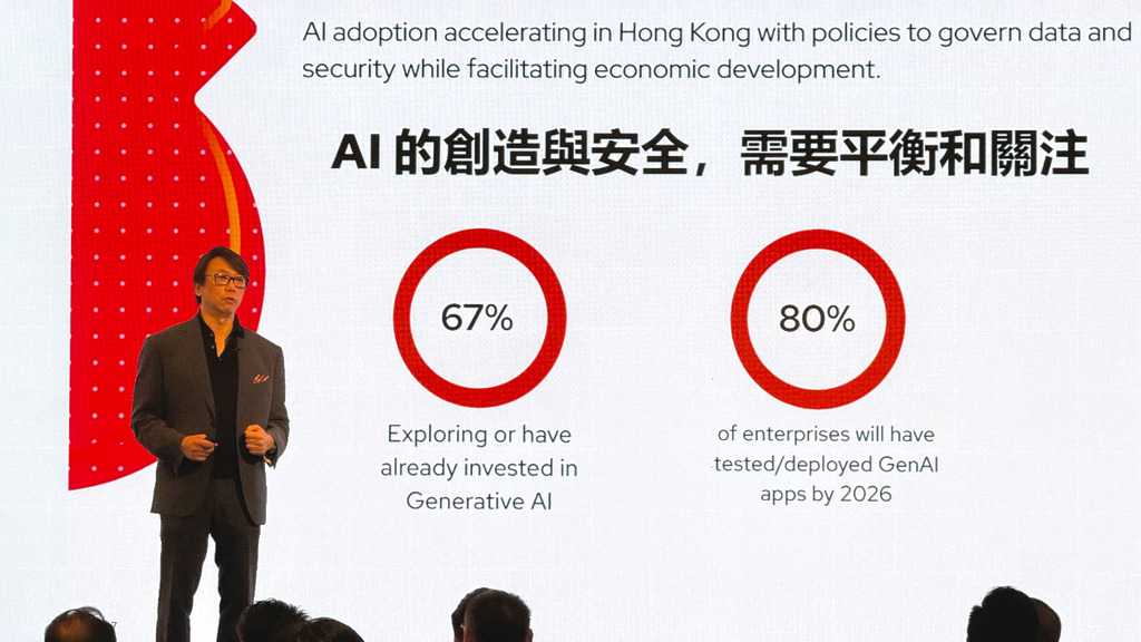 在香港,超過一半機構在生成式 AI 上已作出很多投資,以提高員工生產力或提升客戶體驗。八成以上機構表明 2026 年會部署或測試的生成式 AI 應用。