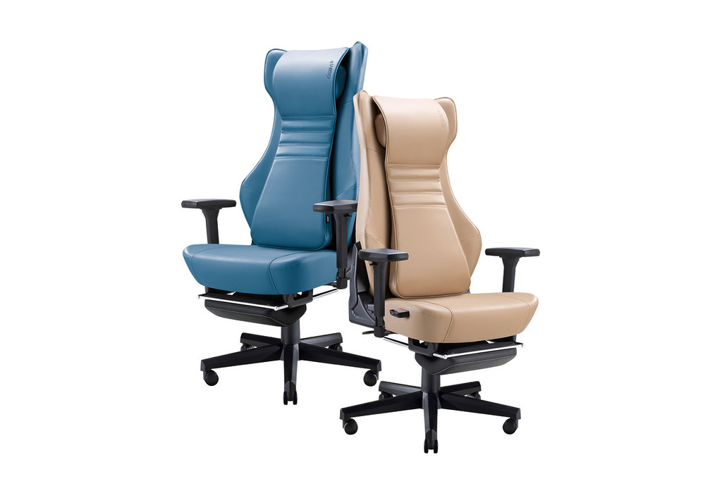 OSIM uErgoh按摩電腦椅外型時尚，容易配襯到居家和辦公室的設計風格，有「天空藍」和 「奶茶啡」兩色選擇。