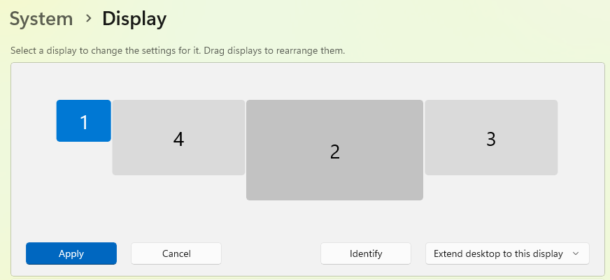 最多可以設置三個虛擬屏幕，各可有不同解像度和格式，而原本的實體屏幕就會變成 800x600 低解像度。