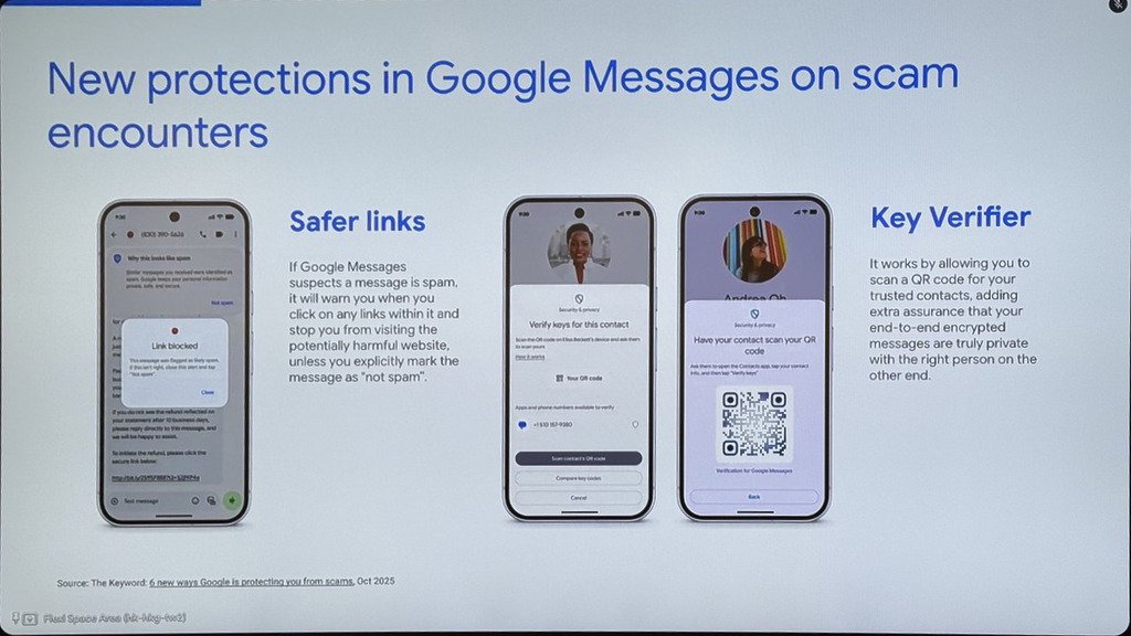 Google 近期在《Google 訊息》App 新增兩項防護功能,分別是「安全連結 (Safer links)」和「金鑰驗證 (Key verifier)」。