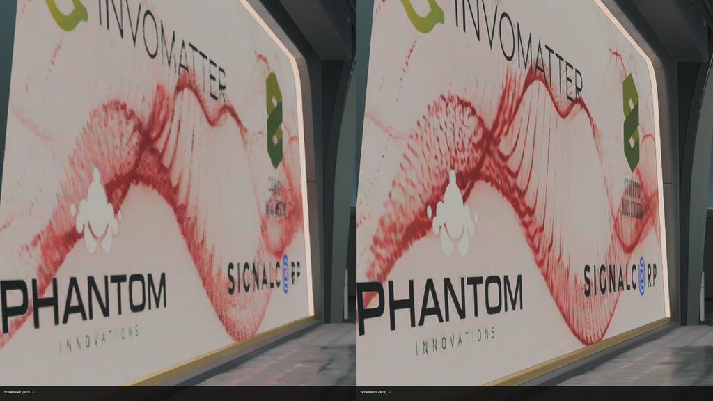 FSR3(左)vs FSR4(右),畫面移動的招牌鬼影及清晰度大提升。
