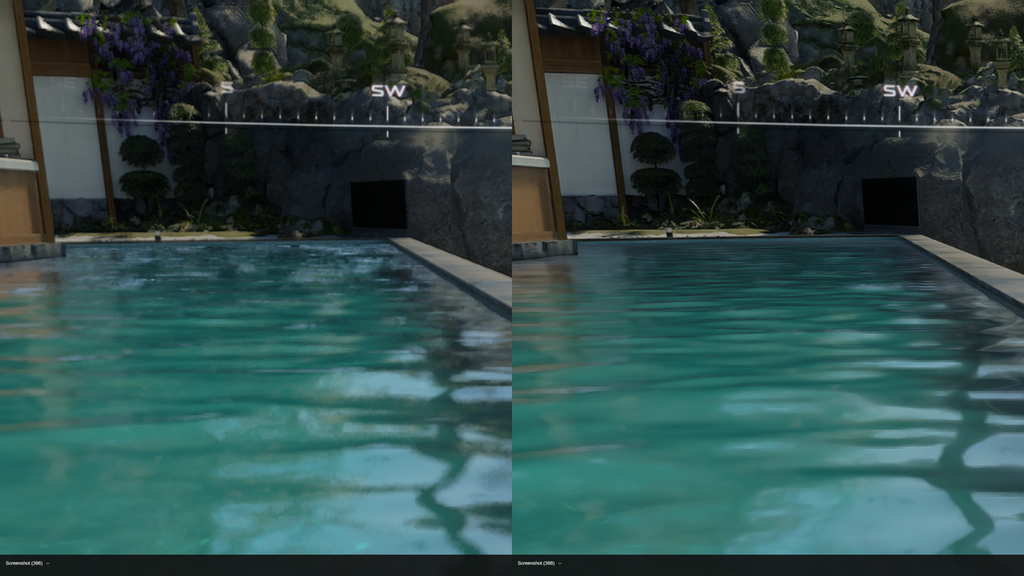 FSR3(左)vs FSR4(右),遠距離物品的細節更多可以保留。