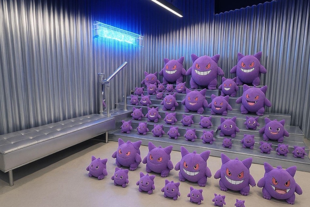 健力士世界紀錄最多耿鬼周邊收藏家的真品展出