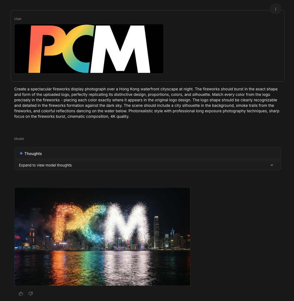 如果標誌上有大片白色的話，就要用深色作背景。使用透明 PNG 格式的話，白色的部分 AI 有機會會「看不見」。