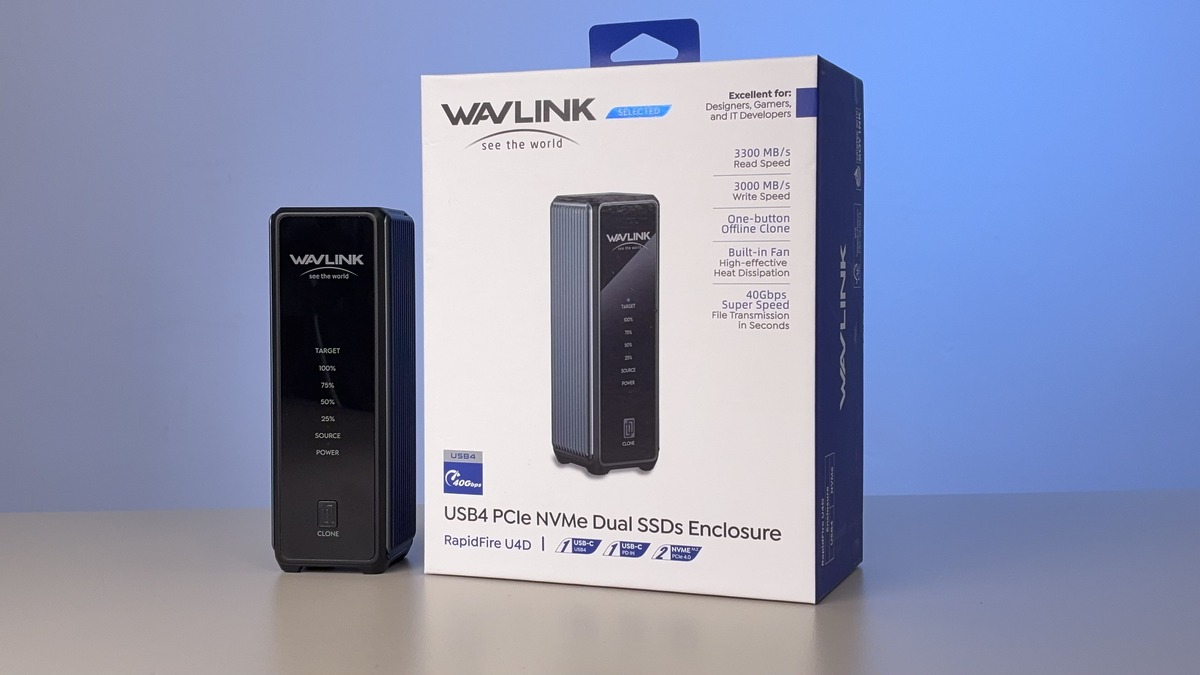 WAVLINK USB4NVMeM.2SSDケース40Gbps超高速冷却ファン付 WAVLINK USB4NVMeM.2SSDケース40Gbps超高速冷却ファン付 NVMe 40Gbps