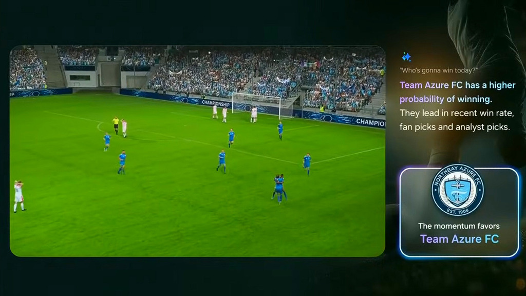 觀看球賽時，Bixby 能分析數據作出預測