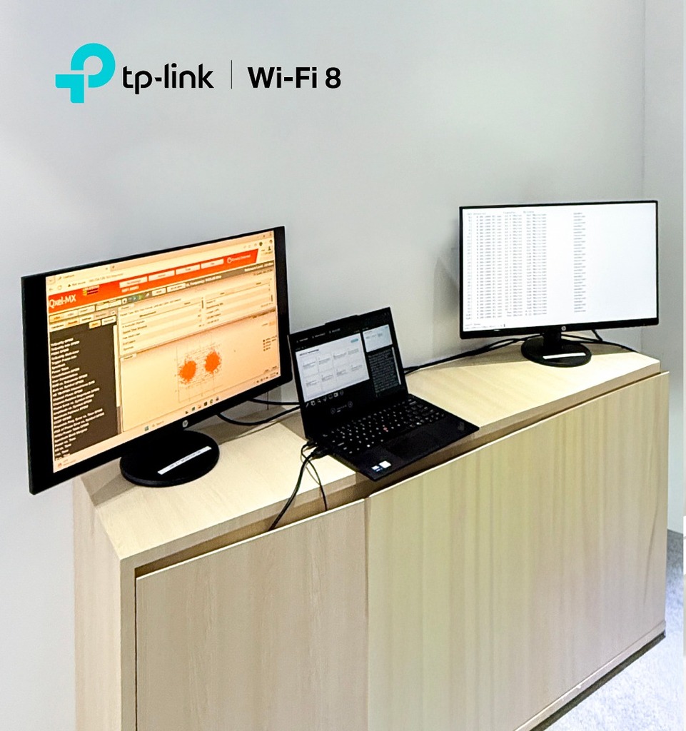 TP-Link 於 CES 2026 現場展示 Wi-Fi 8 (802.11bn) 技術的實作連線演示。