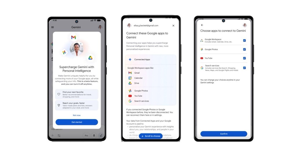 若獲 Google 下放這功能，在 Gemini 設定內可選擇是否連結程式。