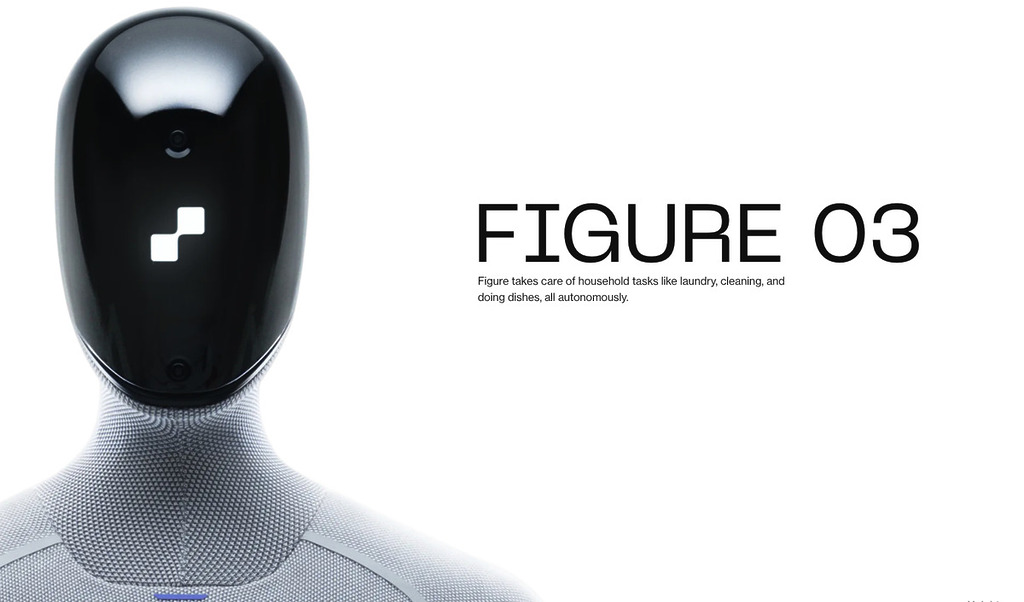 Figure AI 的 Figure 03 人形機械人得到 Microsoft 和 OpenAI 的支持,也可以進行多種家務。