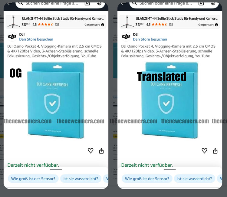 據德國 Amazon 流出的產品資訊,可看到新機將採用 1 吋 CMOS 感光原件,會支援 4K/120fps 影片錄製。