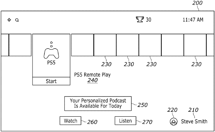 SONY 新專利的介面示意圖