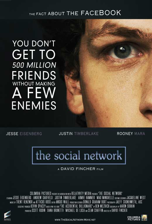 Facebook 創辦過程被拍成電影《社交網絡》（The Social Network）。