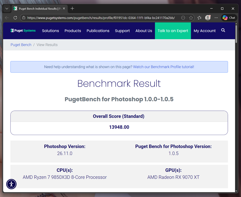 PugetBench Ps 得分 13,948