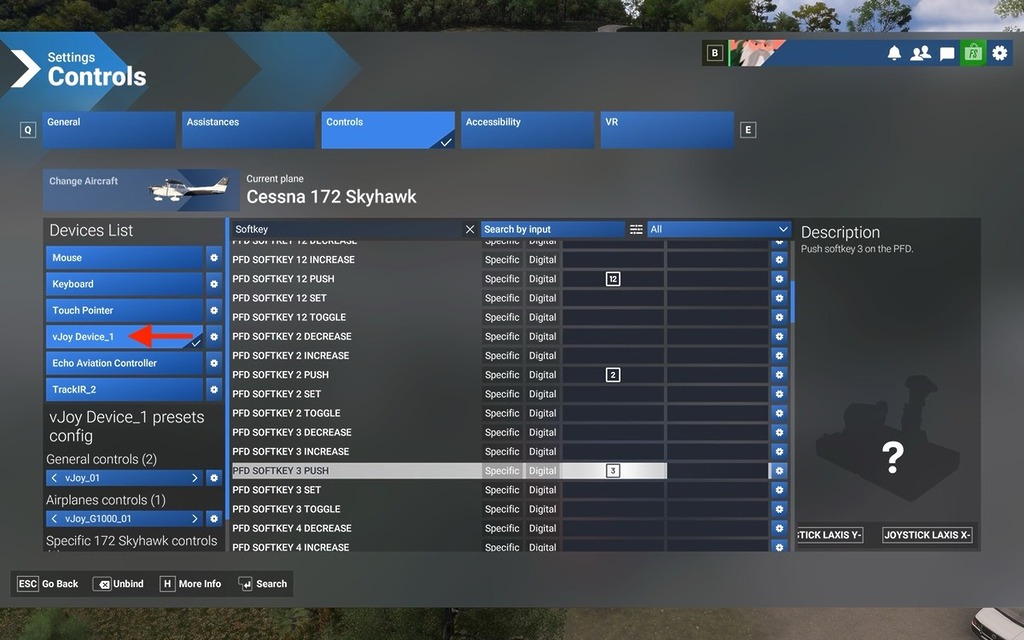 最後在遊戲裡選擇 vJoy 控制器上相應的按鈕便完成。