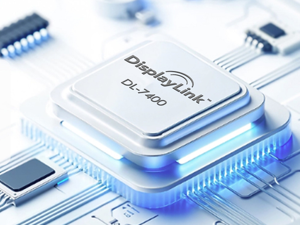 擴充基座搭載 DisplayLink DL7400 晶片,能突破 Apple M 系 Mac電腦在屏幕輸出上的限制。