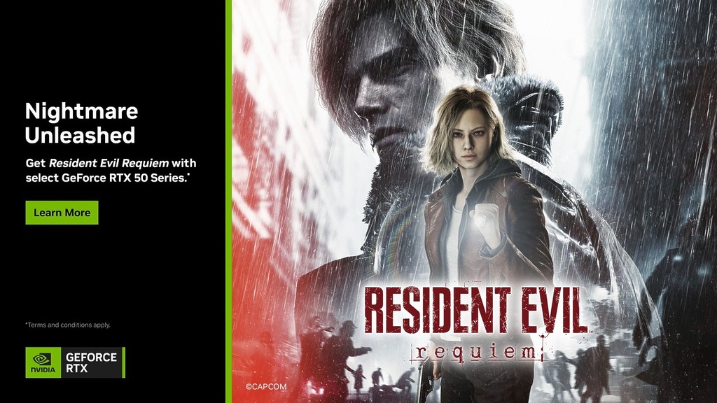 NVIDIA 宣布推出《Resident Evil Requiem》和 GeForce RTX 50 系列同捆包活動