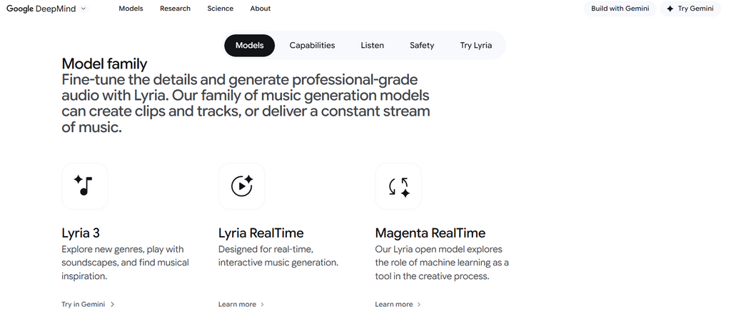 Google 宣佈讓 Gemini 整合由 DeepMind 團隊開發的音樂生成模型Lyria 3。這意味著，即使閣下不懂玩樂器，也沒有專業樂理知識，也能透過圖片、影片及簡單的文字指令直接生成出長度約 30 秒的音樂片段