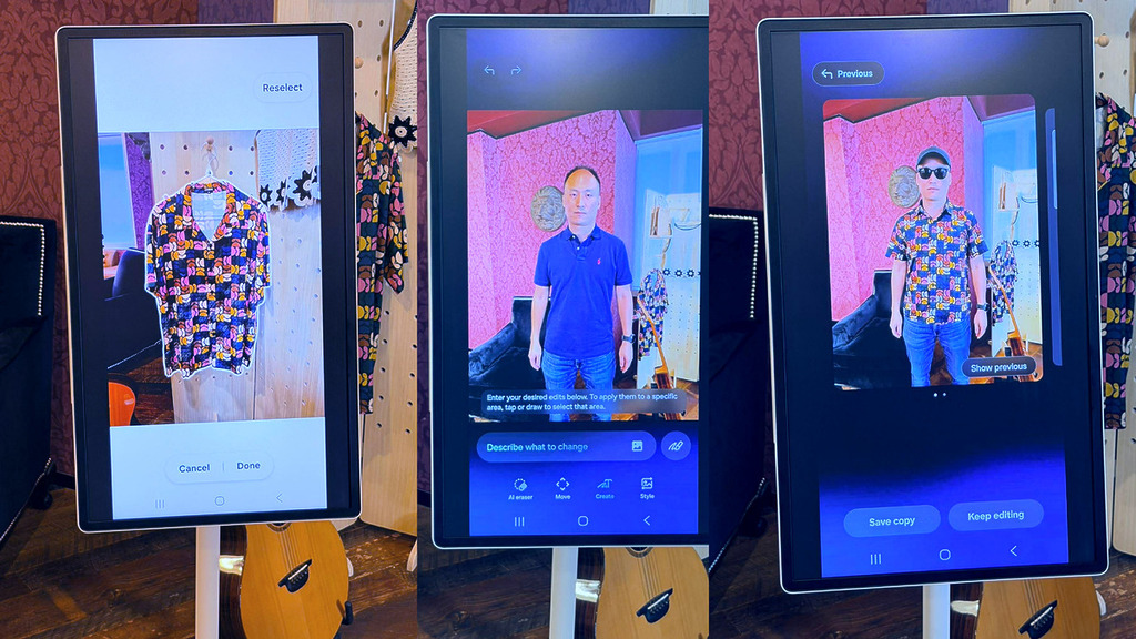 至於 Galaxy AI 的圖像處理能力，一向走得很前，而配合 Perplexity AI 後，使用場景不單是把相片中的路人和物件刪除那麼簡單，可以將兩張相片整合，將手機變成智能試身室。更重要是這些功能只要透過 Hey Plex 以簡單的廣東話口述就能完成，即使不太會使用手機的朋友也能輕鬆使用 AI 功能。