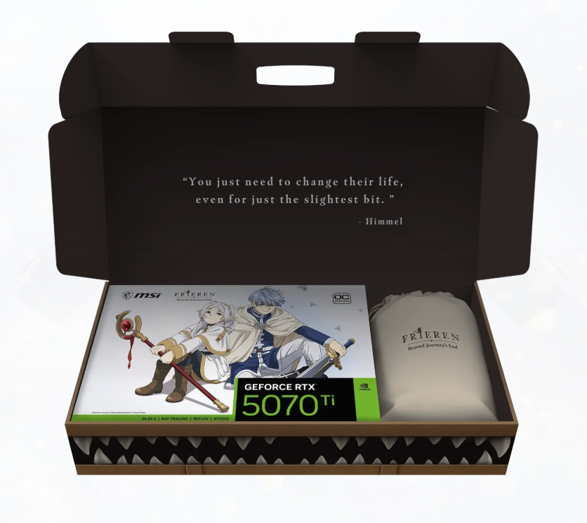 顯示卡包裝盒以寶箱為槪念設計，除了顯示卡之外，附送一張毛毯。