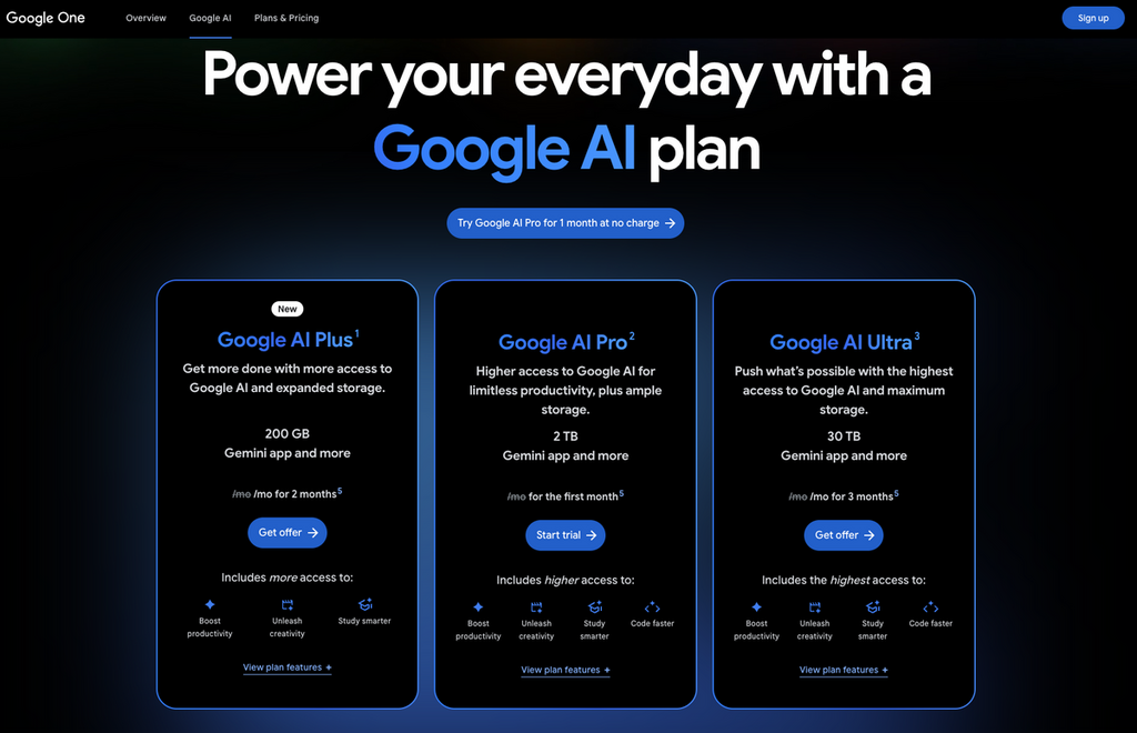 Google 在海外有推出 Google AI 訂閱計劃，讓用戶可調用 Nano Banana Pro、Veo 3.1 等高階模型。