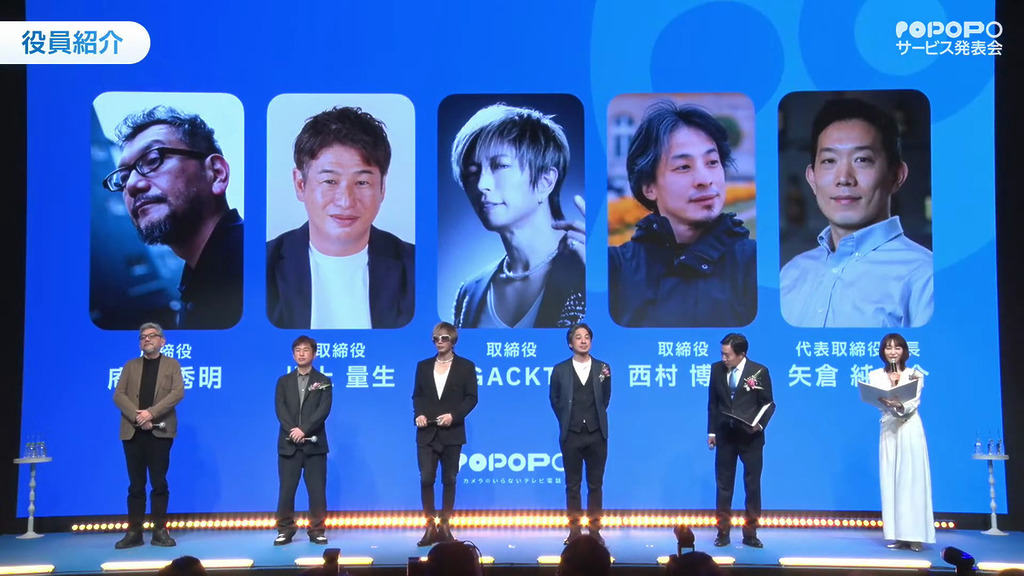 董事包括《福音戰士》的庵野秀明、全資出資的 NicoNico 創辦人川上量生、藝人 GACKT 和 2Ch 的創辦人西村博之。