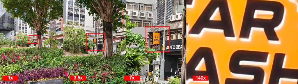 所謂的 140 倍數位變焦,當然是透過 AI 計算出來,在光線充足的環境下,效果是不錯的。