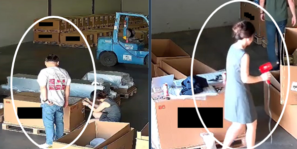 司法部新聞稿附有閉路電視畫面，指控孫廷偉用風筒更換序號標籤。