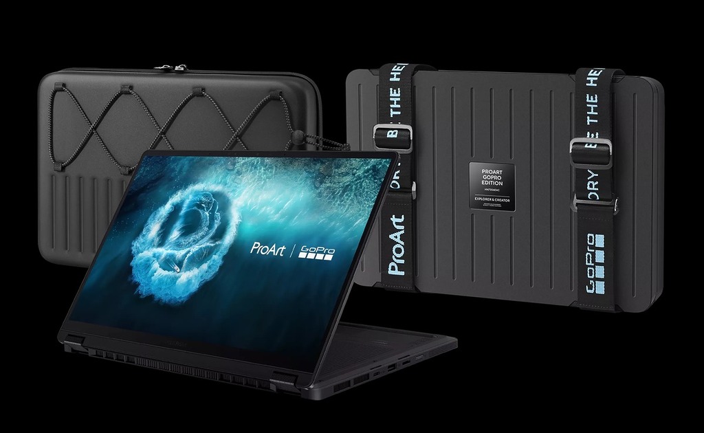 ASUS 與 GoPro 合作推出聯乘的 2 合 1 筆電 ProArt GoPro Edition,跟機還附送限定聯乘保護套。